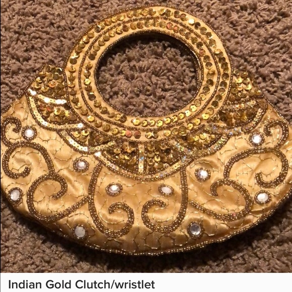 indian gold clutch bag